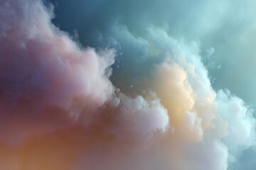 Dreamlike Pastel Cloudscape Soft Hues Heavenly Atmosphere Serene Sky Background Peaceful Tranquil Cloud Formation Magical Whimsical Airy Light Pastel Colors Ethereal Dreamy Softness Gentle Breeze     