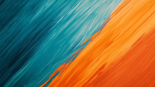 A diagonal gradient split between vibrant turquoise and deep orange with a soft blend in the middle. 