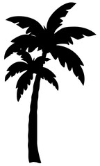Palm tree silhouettes. black palm tree shapes isolated vector on transparent background.