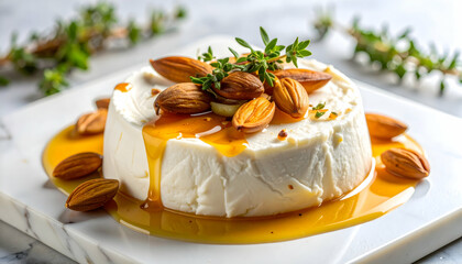 Gourmet Goat Cheese with Honey and Almonds