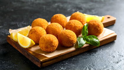 Arancini: Crispy Fried Rice Balls with Lemon