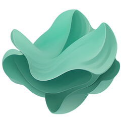 Abstract teal shape with curved layers background