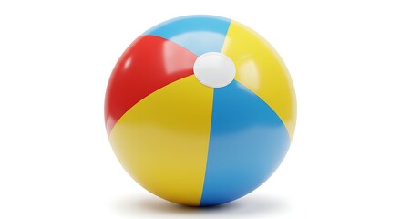 Colorful Beach Ball Isolated on White Background Symbolizing Summer Fun and Recreation