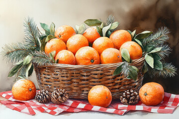 Oranges in a Basket painting.