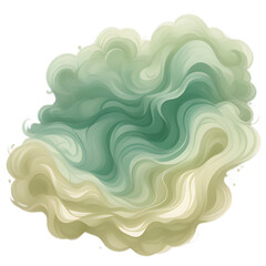 Abstract swirl shape in pale green shades