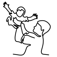 Father and son line art