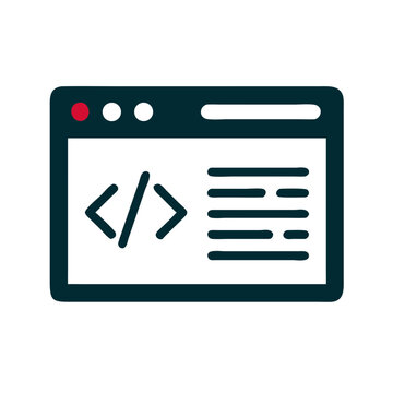 Code editor interface with HTML tags and text on screen  