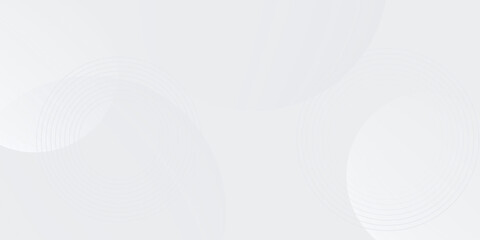 White geometric abstract background overlap layer on bright space with lines effect decoration. Modern graphic design element circles style concept for banner.