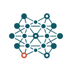 Obraz premium Network diagram with connected nodes in abstract style 