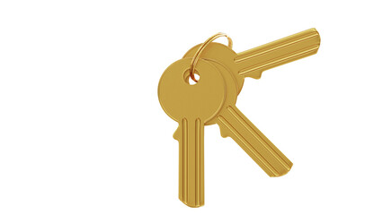 golden key 3D rendering