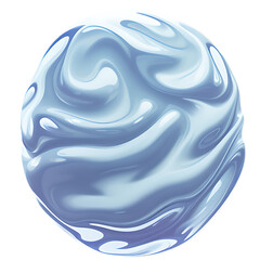 Shiny sphere with swirl pattern and blue hues