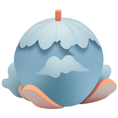 Cloud character design with soft color palette
