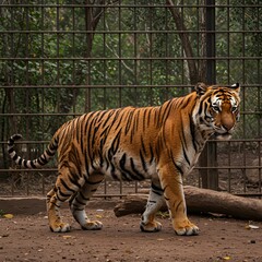 Majestic Tiger in Enclosure