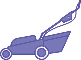 Colored Lawn Mower Icon. Vector Illustration. Grass Cutting Machine. Household Appliances Concept
