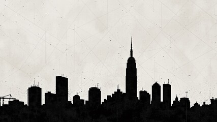 Naklejka premium Abstract Urban Skyline - Textured Cityscape