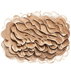 Stylized creamy texture design on black backdrop
