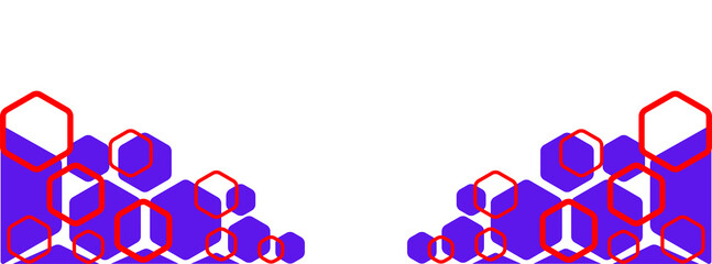 Abstract Hexagon Background Geometric Purple and Red Design