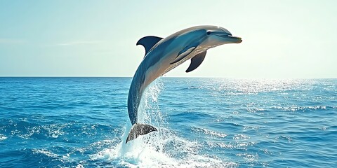 Fototapeta premium Dolphin Leaping: Ocean Majesty