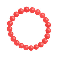Circular arrangement of red beads in a simple design
