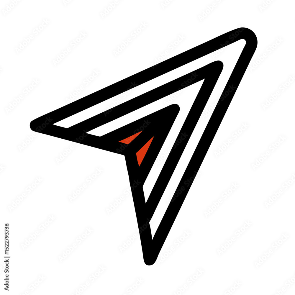 Poster arrow cursor icon in modern design with bold lines and colors