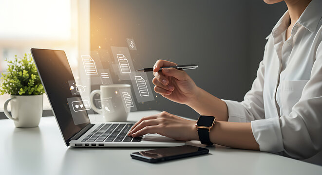 businessman working with laptop