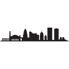 Naklejka premium Vector Baltimore skyline. Travel Baltimore famous landmarks. Business and tourism concept for presentation, banner, web site. Vector black silhouette. with white background
