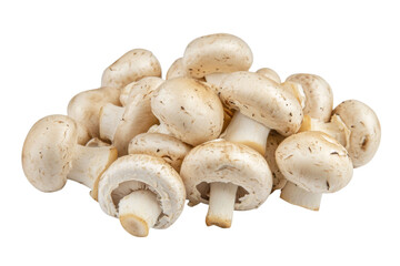 champignon mushrooms isolated on white background, with clipping path. PNG