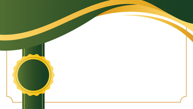 Modern certificate background with stylish green and gold wave design and badge element ideal for awards diplomas appreciation and achievement documents