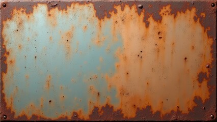 Rusty metal surface with peeling paint, vintage industrial background for creative projects.