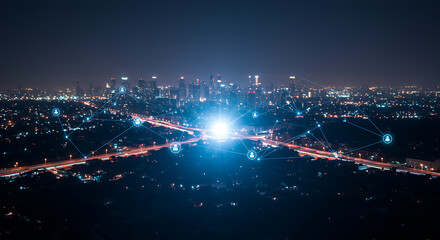 fireworks in the city