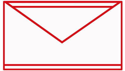 Vector Illustration of White Envelope with Red Border on Transparent Background. stationery design, email icons, postal themes, school projects, and official document visuals