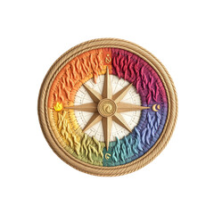 Fototapeta premium Artistic 3D Render of a Colorful Wheel of Elements Compass
