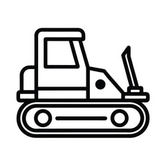 Naklejka premium Bulldozer Icon Outline Vector Illustration