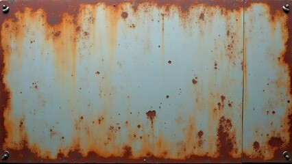 Rusty metal surface with peeling paint, vintage industrial background for creative projects.