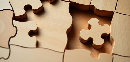 A hand manipulating interlocking wooden puzzle pieces, revealing a hidden compartment, pieces, success