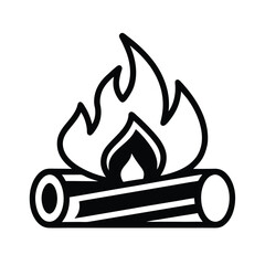Firewood Icon Outline Vector Illustration