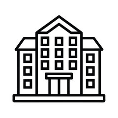 Hotel Icon Outline Vector Illustration
