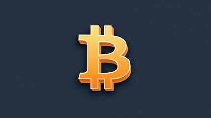 Obraz premium Orange bitcoin symbol stands out on sleek dark background