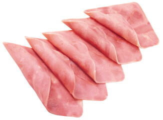 fatias de presunto cru isolado em fundo transparente 
