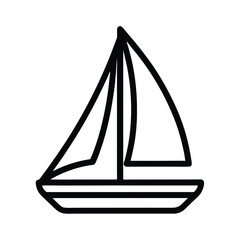 Sailboat Icon Outline Vector Illustration