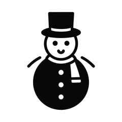 Snowman Icon Outline Vector Illustration