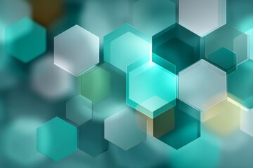 Abstract Teal Green Hexagon Geometric Pattern Background Design Modern Stylish Elegant Digital Art Graphic Texture for Presentation Website Wallpaper Image Lines Clean Color Stock Photo Shapes Future 