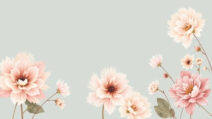 Naklejka premium Delicate Brushstroke Flowers on a Smooth Background