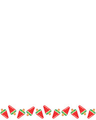 Obraz premium Watermelon Ice Cream Pixel Art Frame, Transparent PNG for Summer Social Media and Digital Design