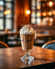 Chocolate Milkshake in Rustic Café
