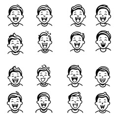 笑う表情アイコンセット｜Laughing Face Icon Set