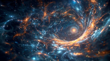 A high-definition visualization of dark matter particles swirling around a neutron star.