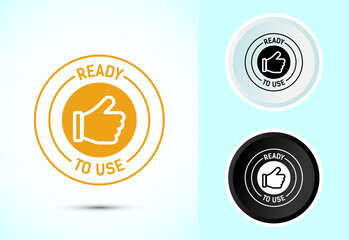 Ready to use icon design illustration, Ready to use badge label sign in color black and white