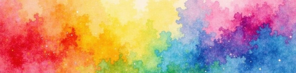 Vibrant rainbow watercolor wash, seamless texture, spectrum, gradient, marbling