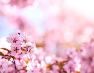 Delicate pink blossoms in soft focus
